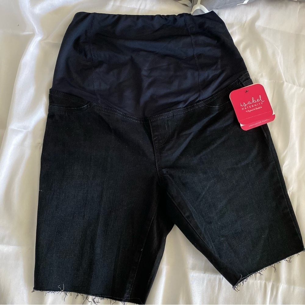 Isabel Maternity Crossover Panel bermuda Shorts - Picture 1 of 13